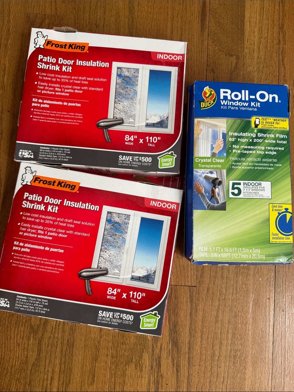COLD WINDOW INSULATION KITS - 3 UNOPENED - plus outlet draft repair kit